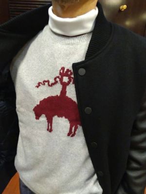 ウール／カシミヤ GFインターシャ クルーネックセーター | Brooks