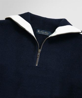 ブリティッシュウール ハーフジップ モックネックセーター Made 