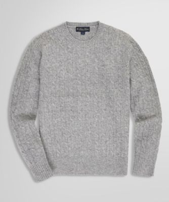 【美品】ブルックスブラザーズ　ケーブル　ニットポンチョ　ストール　ラクダ 美品】ブルックスブラザーズケーブルニットポンチョストールラクダ