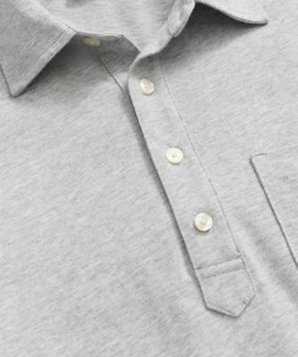 新品未使用　Brooks Brothers グレー ポロシャツ M GF スーピマコットン ストレッチピケ ポロシャツ Slim Fit