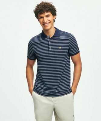 ＜Brooks Brothers＞スーピマコットン　ストレッチピケ　ダブルストライプ　ポロシャツ　Ｓｌｉｍ　Ｆｉｔ