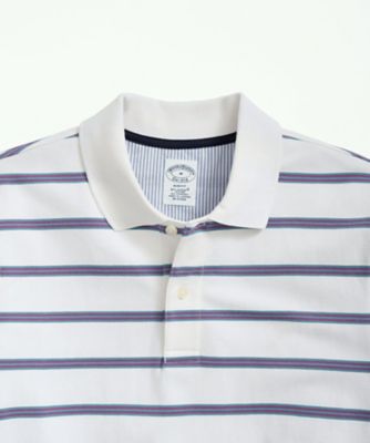 スーピマコットン ストレッチピケ BB＃1ストライプ ポロシャツ