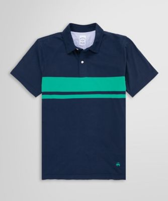 コットンジャージー ポロシャツ コットンジャージー チェストストライプ ポロシャツ | Brooks Brothers
