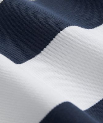 スーピマコットン ラグビーストライプ ジョニーカラー ポロシャツ