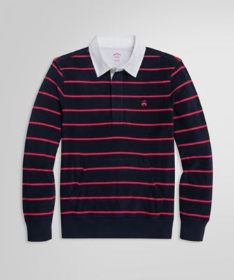 ＜Brooks Brothers＞コットンジャージー　テリークロス　ラグビーシャツ