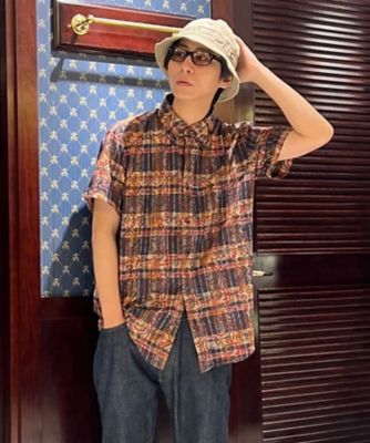 【SALE】Brooks Brothers/ブルックス ブラザーズ インディアコットン オーバープリントマドラス ショートスリーブ カジュアルシャツ Regular Fit 301ブラウン トップス【三越伊勢丹/公式】