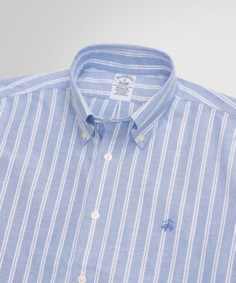 ＜Brooks Brothers＞ストレッチオックスフォード　ＧＦロゴ　ストライプ　カジュアルシャツ　Ｒｅｇｕｌａｒ　Ｆｉｔ