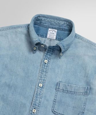 MFC STORE デニムシャツ コットン デニム カジュアルシャツ Regular Fit