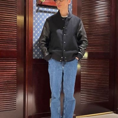 ウール／カウレザー バーシティジャケット | Brooks Brothers