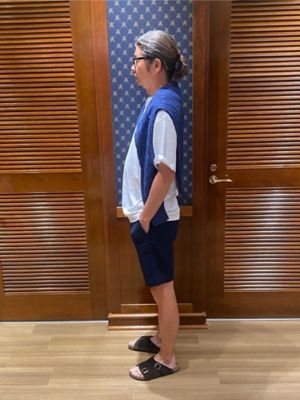 ストレッチコットン シアサッカー プレーンフロント 9inショーツ