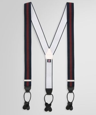 ＜Brooks Brothers＞ポリエステルストレッチ　ストライプサスペンダー
