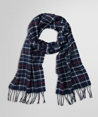 BROOKS BROTHERS カシミヤ100% チェック　マフラー カシミヤ グレンチェック/ソリッド ダブルフェイス マフラー