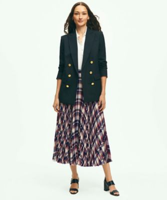 YVES SAINT LAURENT✨ダブルブレスト スカートスーツ チェック麻 YVES