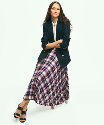 ポリエステルブレンド マドラスチェック プリーツスカート | Brooks