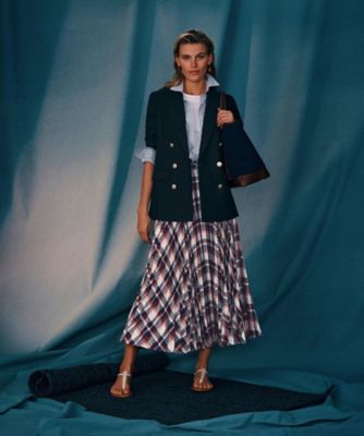 ポリエステルブレンド マドラスチェック プリーツスカート | Brooks