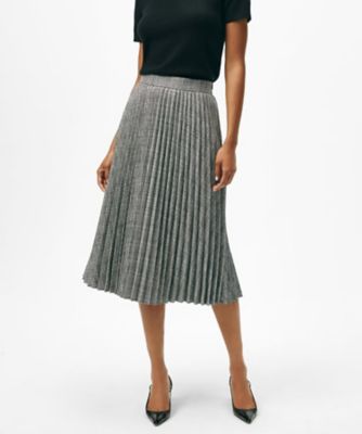 ＜Brooks Brothers＞ポリエステルブレンド　グレンチェック　ミディプリーツスカート