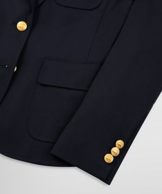 ウール／ポリエステル ストレッチツイル シングル2ボタン ブレザー
