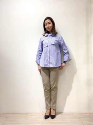 コットン ストライプ ボウタイブラウス | Brooks Brothers/ブルックス 