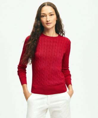 ＜Brooks Brothers＞スーピマコットン　ケーブル　クルーネック　セーター