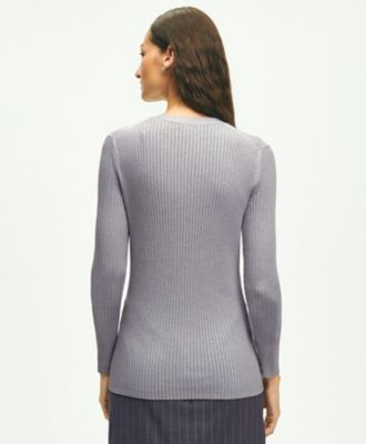 シルクブレンド Vネック リブカーディガン | Brooks Brothers