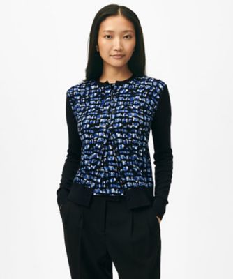 ＜Brooks Brothers＞コットン　シグネチャープリント　クルーネック　カーディガン