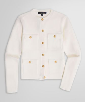 Brooks Brothers ノーカラージャケット XS ホワイト ホワイト系 Brooks Brothersのノーカラージャケット | レディース