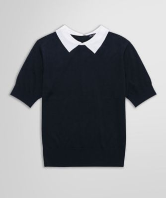 ＜Brooks Brothers＞キュプラ／コットン　バイカラー　ポロセーター