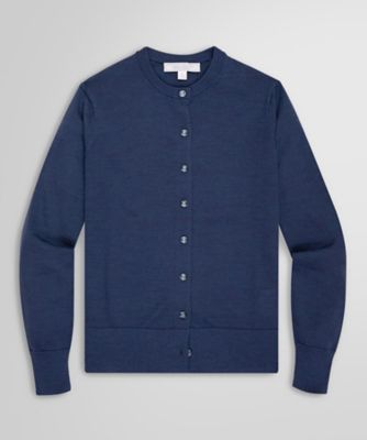 専用！ ブルックスブラザーズ カーディガン バーズアイ　ラムウール100% 紺 メリノウール クロップドカーディガン | Brooks Brothers Japan