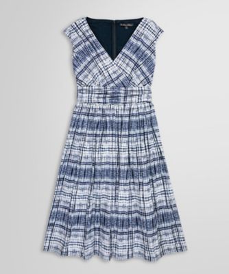 ＜Brooks Brothers＞コットン／ポリエステル　キャップスリーブ　ワンピース