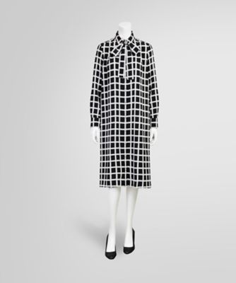 ポリエステルファイユ ロングスリーブ ソフトシャツワンピース