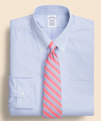 ＜Brooks Brothers＞スーピマコットンストレッチ　ギンガムチェック　ドレスシャツ　Ｒｅｇｕｌａｒ　Ｆｉｔ