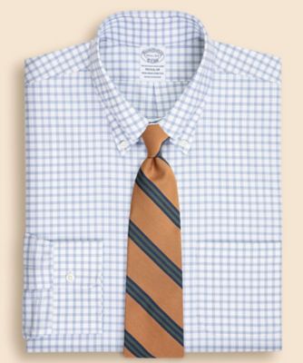 ＜Brooks Brothers＞ストレッチロイヤルオックスフォード　ウィンドウペイン　ドレスシャツ　Ｒｅｇｕｌａｒ　Ｆｉｔ