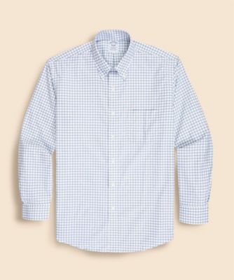 Brooks Brothers セミワイドカラー16-32/33 REGULAR ノンアイロン スーピマコットンストレッチ ピンポイント