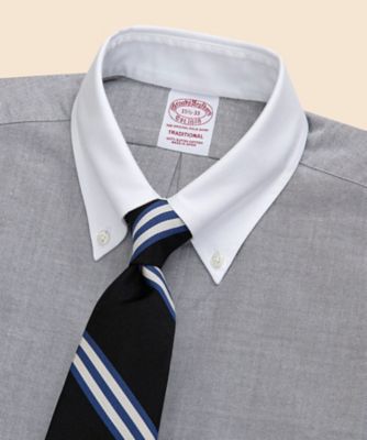 ブルックスブラザーズ　未着用　クレリック　ビジネスシャツ ノンアイロン コットンストレッチ ストライプ クレリックシャツ Fitted