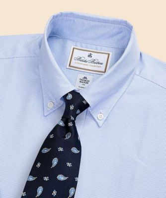 ラグジュアリー コットン マイクロハウンドトゥース ドレスシャツ