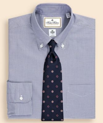 【送料無料】Brooks Brothers/ブルックス ブラザーズ ラグジュアリー コットン マイクロハウンドトゥース ドレスシャツ Regular Fit 502ネイビー トップス【三越伊勢丹/公式】