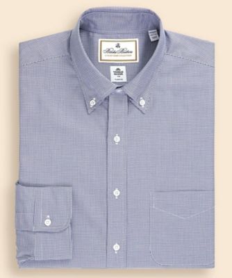 ラグジュアリー コットン マイクロハウンドトゥース ドレスシャツ