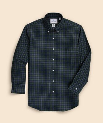 ラグジュアリー ブラッシュドコットン チェック ドレスシャツ