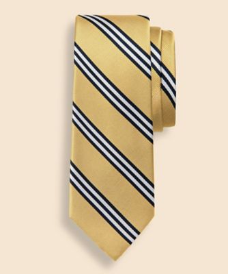 【送料無料】Brooks Brothers/ブルックス ブラザーズ シルク BB#1ストライプ レップタイ Made in USA 701イエロー ネクタイ【三越伊勢丹/公式】