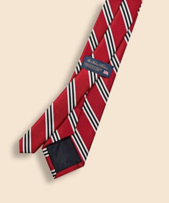 Brooks Brothers bb#1 バーガンディ ストライプ 米国製 C ブーレットシルク BB#1ストライプタイ | Brooks Brothers Japan