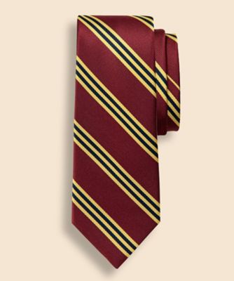 【送料無料】Brooks Brothers/ブルックス ブラザーズ シルク BB#1ストライプ レップタイ Made in USA 821バーガンディー ネクタイ【三越伊勢丹/公式】