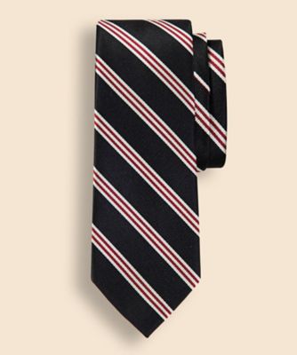 シルク ミニBB#1ストライプ レップタイ Brooks Brothers シルク ミニBB＃1ストライプ レップタイ Made in