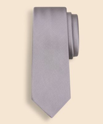 美品 ブルックスブラザーズ ネクタイ シルク 無地 ソリッド シルバー グレー BROOKS BROTHERS ブルックスブラザーズ ネクタイ シルク 無地