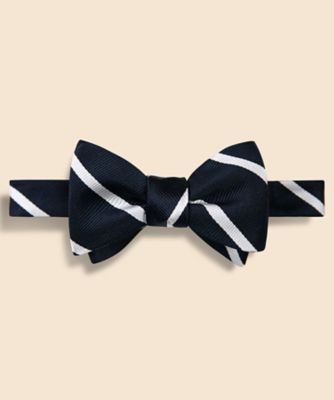 【美品】Brooks Brothers／サンドストライプタイ／ブラック JAPAN TRAD．シルク ラージ BB＃3バーストライプ