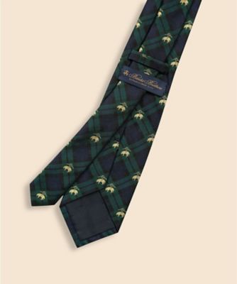 美品 Brooks Brothers ブラックウォッチ ネクタイ シルク GFロゴ ブラックウォッチ ジャカードタイ | Brooks