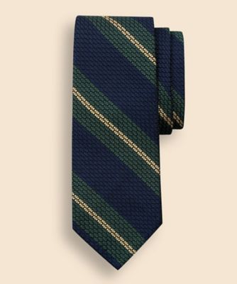 【美品】Brooks Brothers／トリプルストライプタイ／グリーン BROOKS BROTHERS｜ブルックス ブラザーズのネクタイ（グリーン