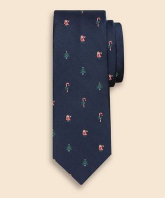 シルク ホリデーツリー レップタイ Made in USA | Brooks