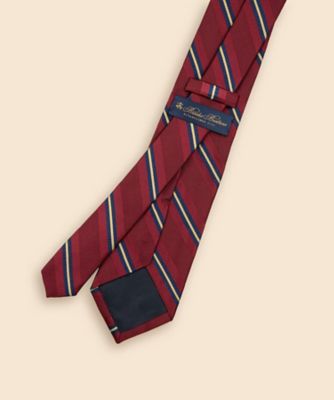 【美品】Brooks Brothers ネクタイ ストライプ柄 赤 白 米国製 美品】Brooks Brothers ネクタイ ストライプ柄 赤 白 米国製