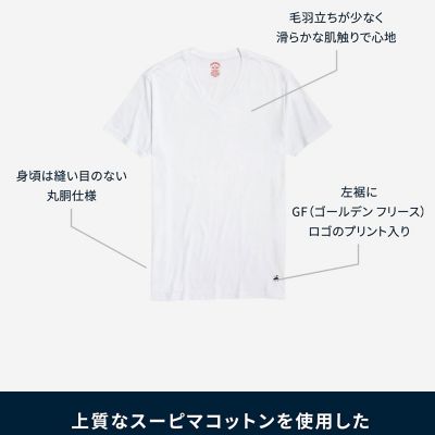 スーピマコットン GFロゴ 3パック VネックTシャツ