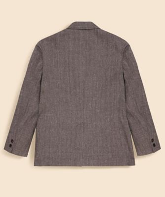 BROOKS BROTHERS リネン　テーラードジャケット　ヘリンボーン ウール／コットン／リネン ヘリンボーン 段返り3ボタンサック